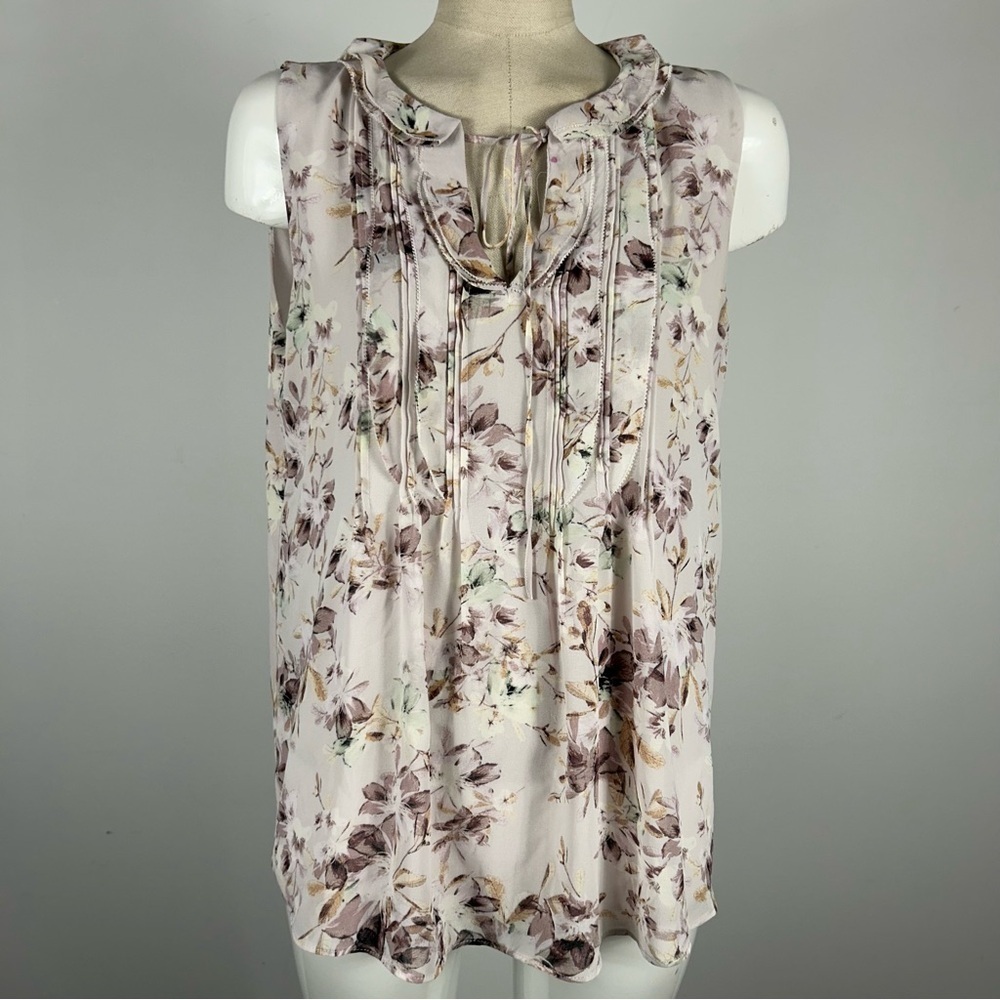 Rose + Olive floral Sleeveless Semi Medium Blouse